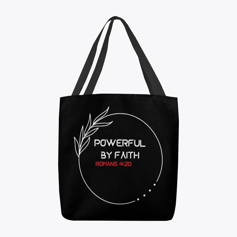 Powerful By Faith-Black Tote